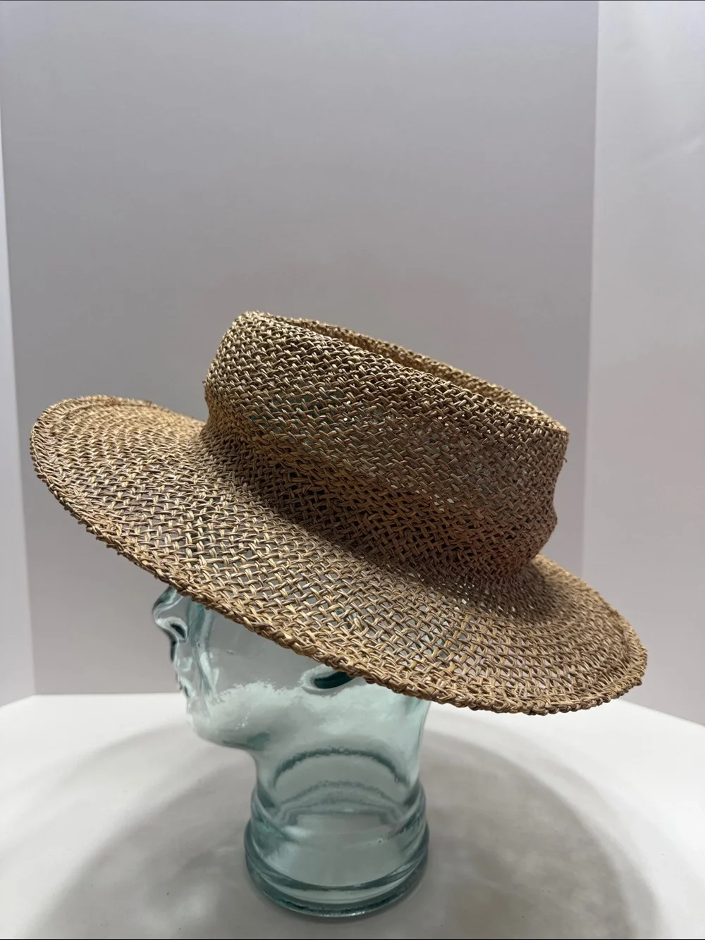Woven Straw Sun Hat - Natural Tan - Picture 2 of 9